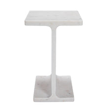 Load image into Gallery viewer, 22" Contemporary Marble Pedestal End Table - White