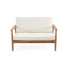 Load image into Gallery viewer, Outdoor Acacia Wood Loveseat Set With Coffee Table