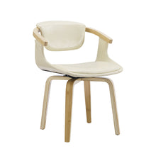 Load image into Gallery viewer, Upholstered Faux Leather Dining Arm Chair - White