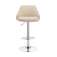Load image into Gallery viewer, 41" Swivel Adjustable Height Bar Chair - Cream / Silver