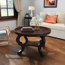 Load image into Gallery viewer, Elegant Coffee Table With Rimmed Top And Curved Design