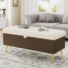 Load image into Gallery viewer, Modern Tufted Storage Ottoman Bench With Metal Legs