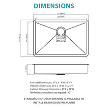 Load image into Gallery viewer, Undermount Sink, Low Depth Single Bowl