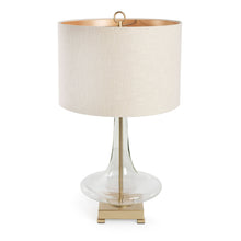 Load image into Gallery viewer, Glass LED Table Lamp With Drum Shade - Clear Beige