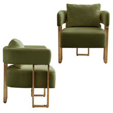 Load image into Gallery viewer, Modern Decorative Chair Teddy Fleece Upholstered And Metal Foot