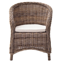 Load image into Gallery viewer, Round Wicker Club Armchairs With Seat Cushion (Set of 2) - Natural