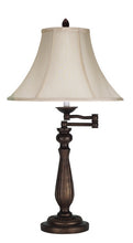 Load image into Gallery viewer, Metal Table Lamp With Pearl Bell Shade - Rust