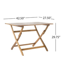 Load image into Gallery viewer, Natural 5 Piece Wood Outdoor Patio Dining Set - Natural Stained