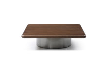 Load image into Gallery viewer, Wood Stainless Steel Square Pedestal Coffee Table (714606) - Brown / Silver