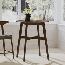 Load image into Gallery viewer, Round Counter Height Dining Table With Thick Rubberwood Legs And Support Beams - Walnut