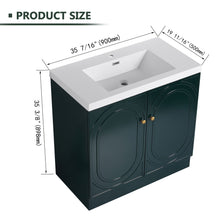 Load image into Gallery viewer, Contemporary Freestanding Bathroom Vanity With Resin Sink & Soft-Close Cabinet Doors
