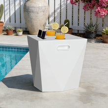 Load image into Gallery viewer, End Table With 2 Cup Holders And 1 Tablet Holder For Outdoor - White