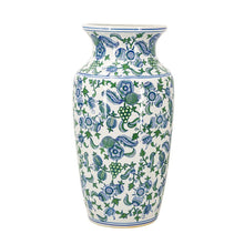 Load image into Gallery viewer, Chinoiserie Porcelain Table Vase - White / Green / White