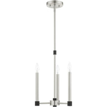 Load image into Gallery viewer, 19" Three Light Dimmable Chandelier With Shades - Nickel