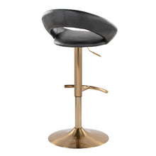 Load image into Gallery viewer, Posh - Contemporary / Glam Adjustable Barstool With Swivel With Rounded T Footrest (Set of 2)