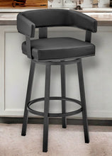 Load image into Gallery viewer, Faux Leather Swivel Low Back Counter Height Bar Chair - Black