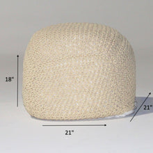 Load image into Gallery viewer, Semi Rounded Pouf, Cable Knitted, Perfect Seating
