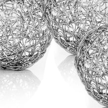Load image into Gallery viewer, Decorative Orb Tabletop Sculptures (Set of 3) - Nickel