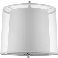 Load image into Gallery viewer, Metal Table Lamp With White Empire Shade - Silver