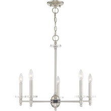 Load image into Gallery viewer, 22'' 5-Light Dimmable Chandelier With Shades - Nickel