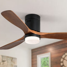 Load image into Gallery viewer, Indoor Ceiling Fan With Lights, Reversible DC Motor, Remote Control - Black