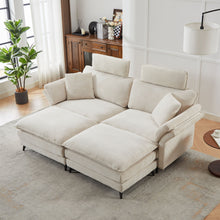 Load image into Gallery viewer, Modern Deep Seat Sectional Sofa With Ottoman