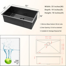 Load image into Gallery viewer, Undermount Kitchen Sink 16 Gauge Stainless Steel