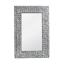 Load image into Gallery viewer, 36" Geometric Mosaic Capiz Shell Framed Accent Mirror - White