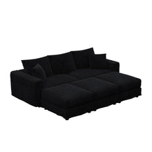 Load image into Gallery viewer, Deep Seat Convertible Sofa With Soft Pillows And Ottomans