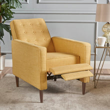 Load image into Gallery viewer, Mid - Century Modern Recliner With Button Tufted Waffle Stitch - Yellow
