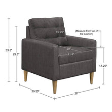 Load image into Gallery viewer, Tufted Back Accent Chair With Track Arm Silhouette - Gray
