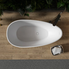Load image into Gallery viewer, Solid Surface Stone Resin Freestanding Egg Shape Bathtub For The Bathroom - Matte White