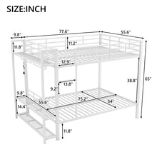 Load image into Gallery viewer, Bunk Bed With Storage Shelves, Clothes Hooks, LED Light