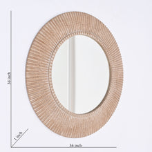 Load image into Gallery viewer, Handcarved Decorative Hanging Wall Mirror - Antique Brown / White