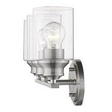 Load image into Gallery viewer, Three Light Wall Light With Clear Glass Shade - Silver