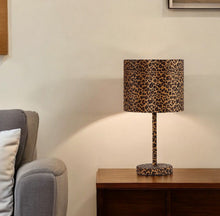 Load image into Gallery viewer, 19" Metal Bedside Table Lamp With Orange And Black Drum Shade - Orange And Black