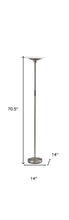 Load image into Gallery viewer, Steel LED Torchiere Floor Lamp With Solid Color Cone Shade - Silver / White