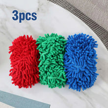 Load image into Gallery viewer, Microfiber Mop Slippers For Floor Cleaning, Machine Washable, 3 Pieces - Blue / Green / Red