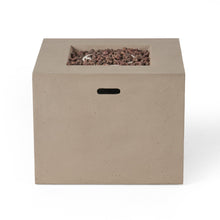 Load image into Gallery viewer, Outdoor Patio Square Gas Burning Concrete Fire Pit 40,000 Btu