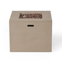 Load image into Gallery viewer, Outdoor Patio Square Gas Burning Concrete Fire Pit 40, 000 Btu
