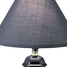 Load image into Gallery viewer, 10" x 10" x13" Ceramic Bedside Table Lamp With Black Shade - Black