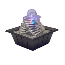 Load image into Gallery viewer, Poly Design Tabletop Fountain With LED - Clear / Ice