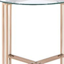Load image into Gallery viewer, Glass And Metal Round End Table - Champagne And Clear