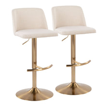 Load image into Gallery viewer, Toriano - Contemporary Adjustable Barstool With Swivel With Rounded T Footrest (Set of 2)