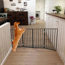Load image into Gallery viewer, Pet Gate Dog Gate For Doorways, Stairs Or House Freestanding, Folding - Dark Brown