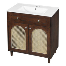 Load image into Gallery viewer, Modern Bathroom Vanity With Sink, Cabinet With Adjustable Shelf