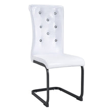 Load image into Gallery viewer, Faux Leather Metal Dining Side Chairs (Set of 2) - White / Black