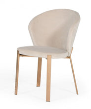 Load image into Gallery viewer, Upholstered Velvet Wing Back Dining Side Chairs (Set of 2) - Beige