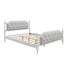 Load image into Gallery viewer, Traditional Style Solid Bed Frame With Upholstered Tufted Headboard, No Box Spring Needed