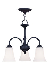 Load image into Gallery viewer, 15" Three Light Metal Dimmable Chandelier With Shades - Black